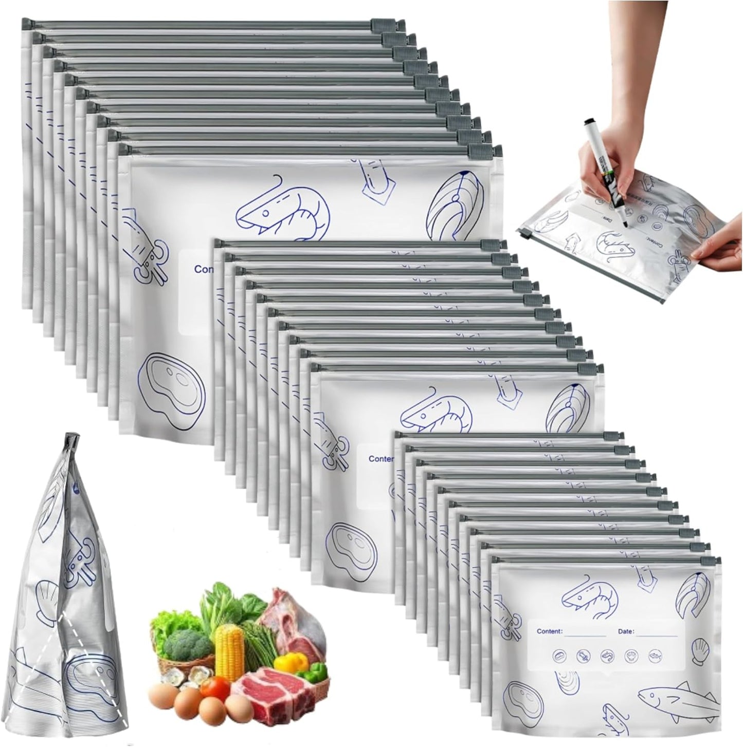 FreshGuard Reusable Food Storage Bags