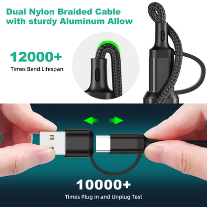 Universal 4 In 1  Fast Charging Multi-Device Cable